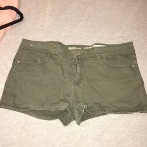 Army green shorts